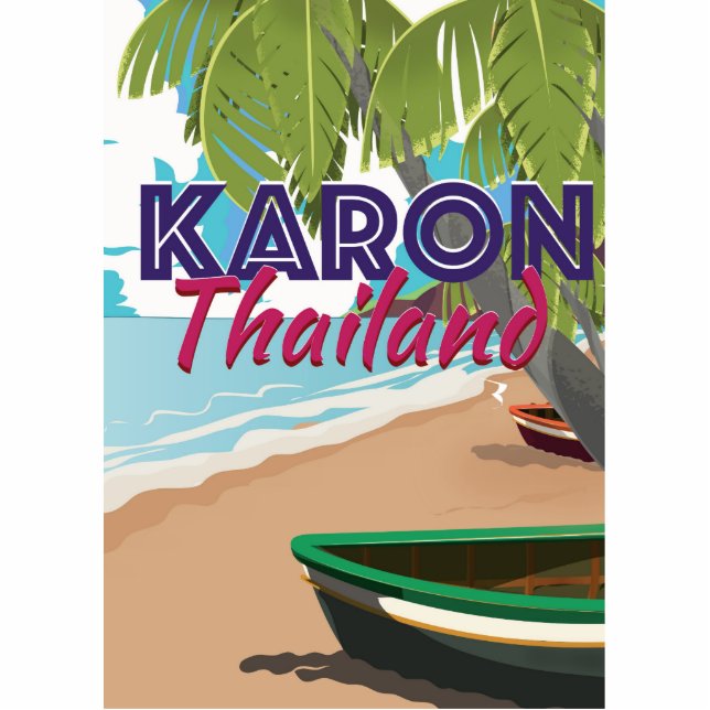Karon thailand cartoon travel poster. photo sculpture magnet (Front)