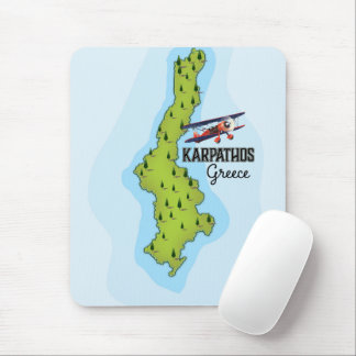 Karpathos Greek Map Illustrated travel poster Mouse Mat