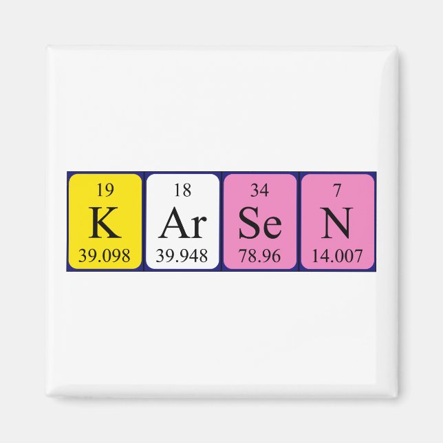 Karsen periodic table name magnet (Front)