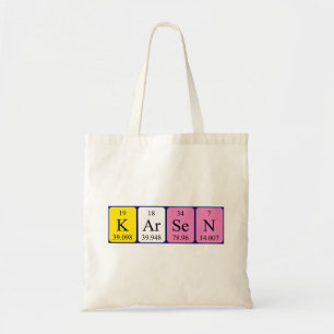 Karsen periodic table name tote bag