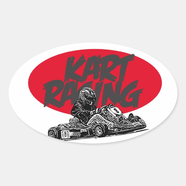 Kart racer oval sticker (Front)