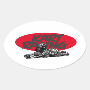 Kart racer oval sticker