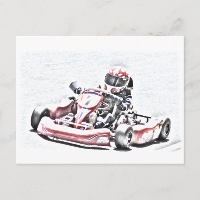 Kart Racer Shaded Sketch Postcard (Front)