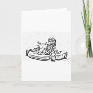 Kart Racing B/W Shading Card