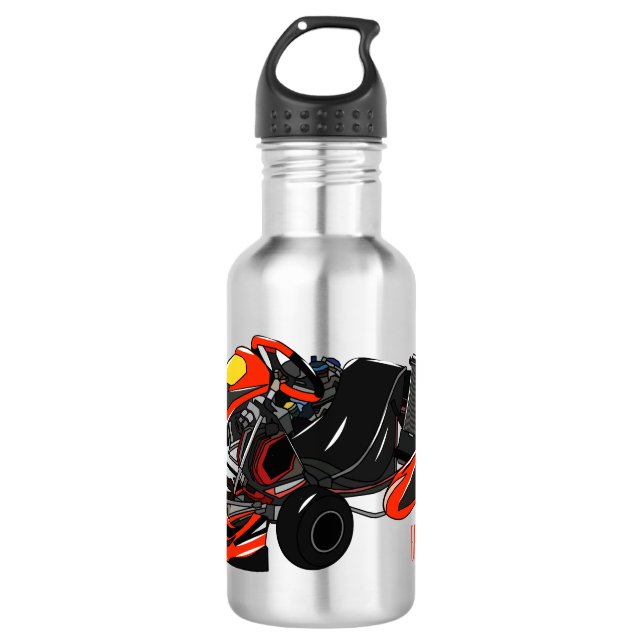 Kart racing cartoon illustration 532 ml water bottle (Front)