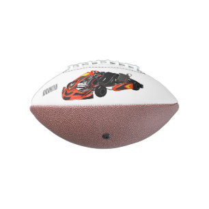 Kart racing cartoon illustration american football