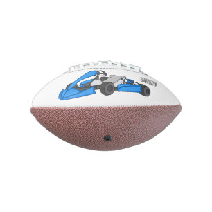 Kart racing cartoon illustration american football