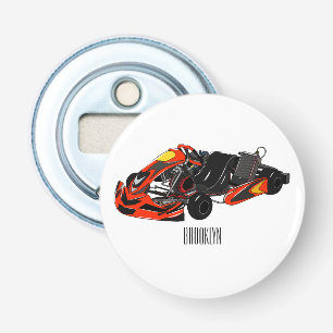 Kart racing cartoon illustration bottle opener
