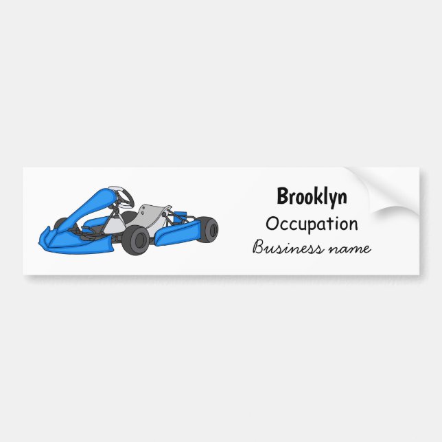 Kart racing cartoon illustration bumper sticker (Front)