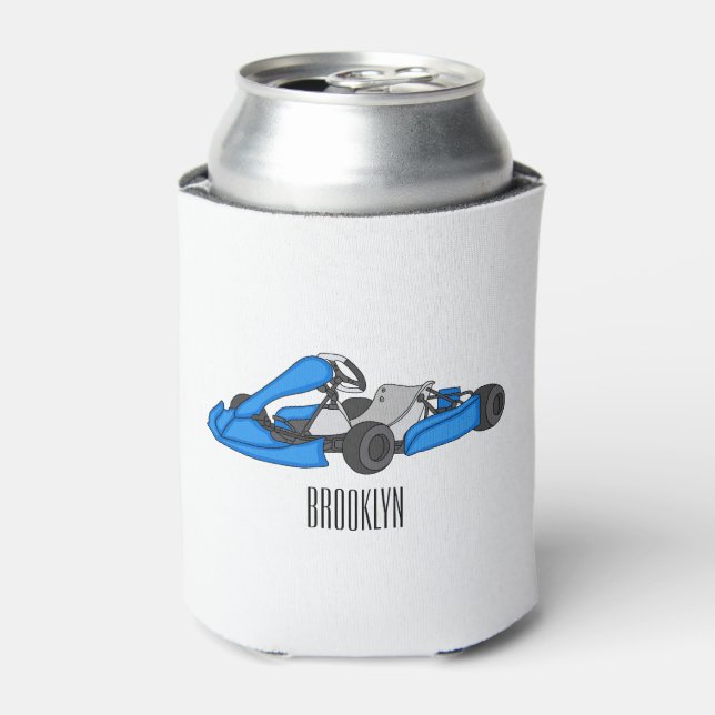 Kart racing cartoon illustration can cooler (Can Front)