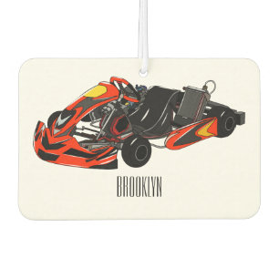 Kart racing cartoon illustration car air freshener
