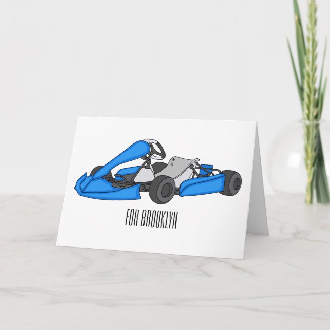 Kart racing cartoon illustration  card (Front)
