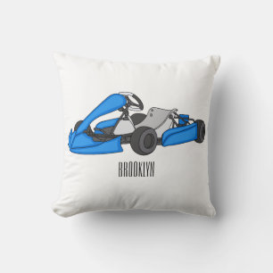 Kart racing cartoon illustration cushion