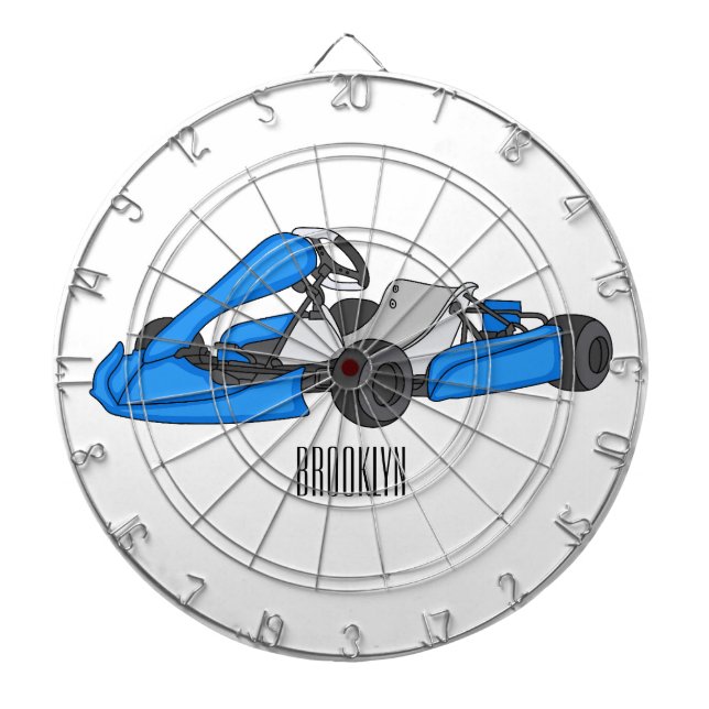 Kart racing cartoon illustration  dartboard (Front)