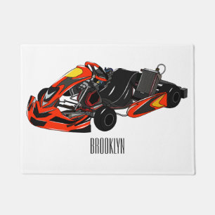 Kart racing cartoon illustration doormat