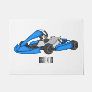 Kart racing cartoon illustration doormat