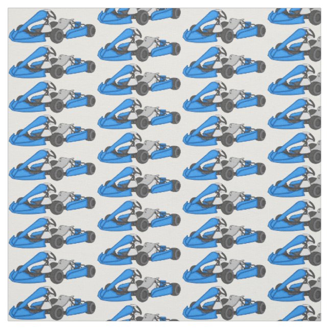 Kart racing cartoon illustration fabric (Swatch)