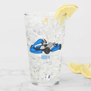 Kart racing cartoon illustration glass