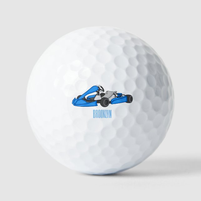 Kart racing cartoon illustration golf balls (Front)
