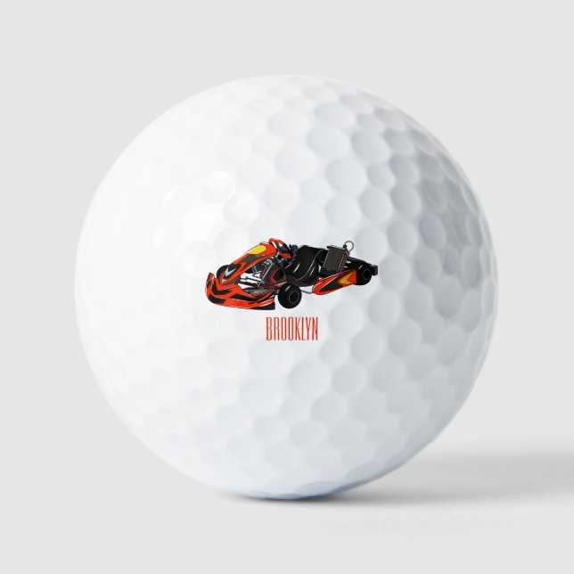 Kart racing cartoon illustration golf balls (Front)