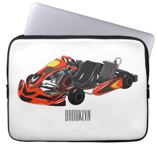 Kart racing cartoon illustration laptop sleeve