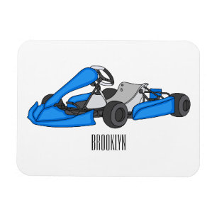 Kart racing cartoon illustration magnet