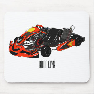 Kart racing cartoon illustration mouse mat