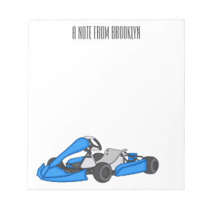 Kart racing cartoon illustration  notepad