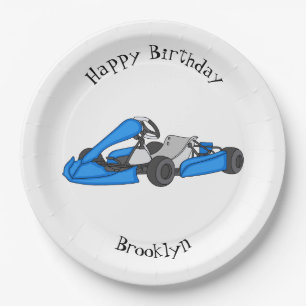 Kart racing cartoon illustration paper plate