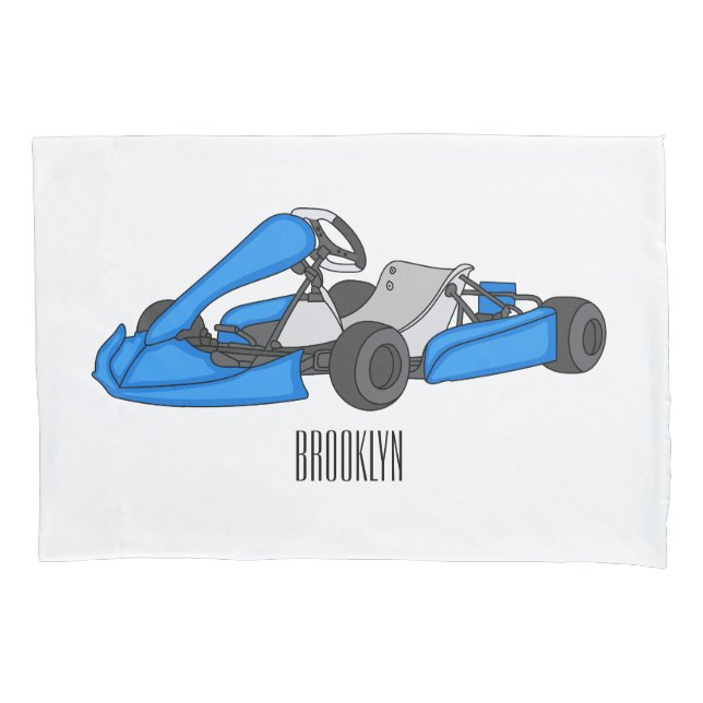 Kart racing cartoon illustration  pillowcase (Front)