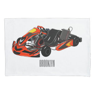 Kart racing cartoon illustration pillowcase