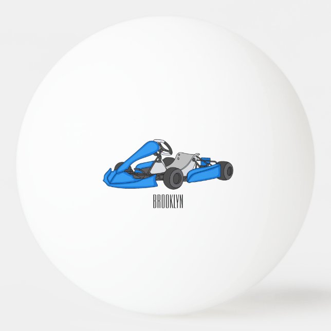 Kart racing cartoon illustration  ping pong ball (Front)
