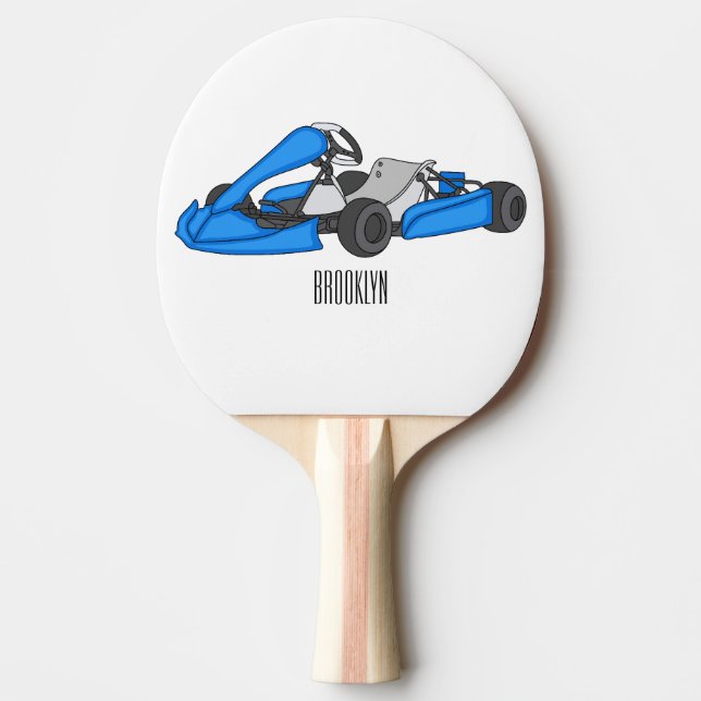Kart racing cartoon illustration  ping pong paddle (Front)