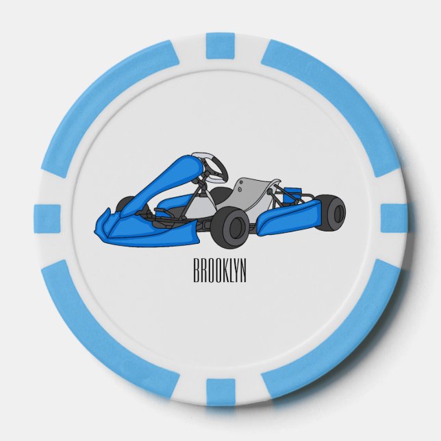 Kart racing cartoon illustration  poker chips (Front)