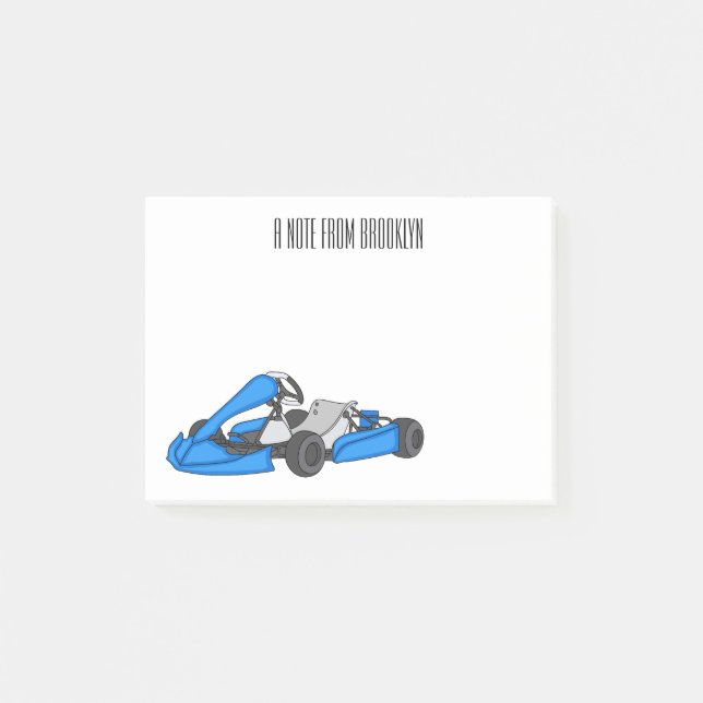 Kart racing cartoon illustration post-it notes (Front)