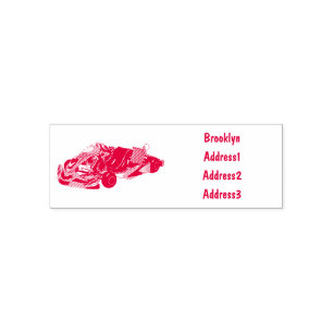 Kart racing cartoon illustration self-inking stamp