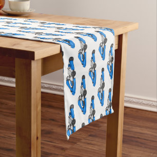 Kart racing cartoon illustration  short table runner