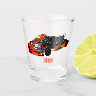 Kart racing cartoon illustration shot glass