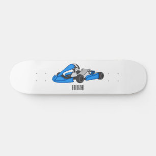 Kart racing cartoon illustration skateboard