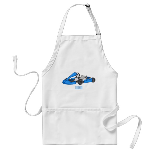 Kart racing cartoon illustration  standard apron (Front)