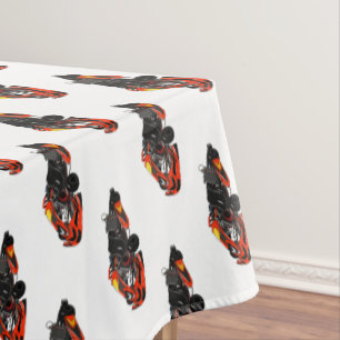 Kart racing cartoon illustration tablecloth