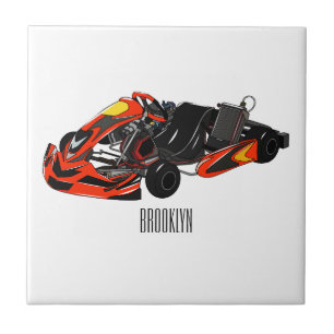 Kart racing cartoon illustration tile