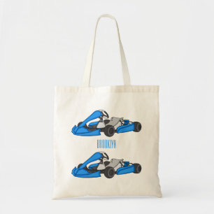 Kart racing cartoon illustration tote bag