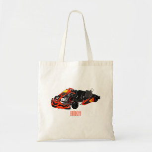 Kart racing cartoon illustration tote bag