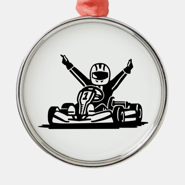 Kart winner metal tree decoration (Front)
