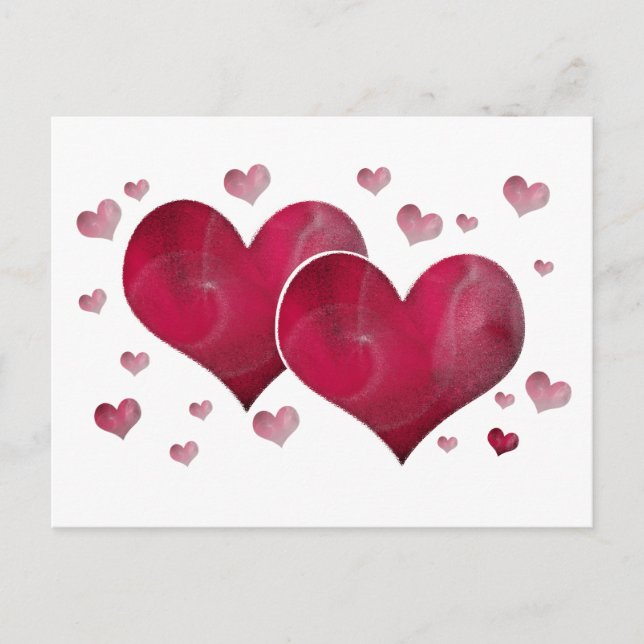 Karte mit Herzen Postcard (Front)