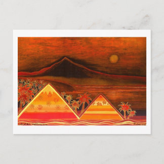 Karte Pastell-Art "Paradise Island mit Pyramids" Postcard