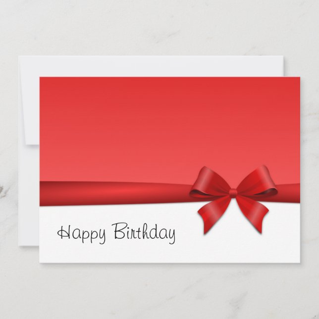 Karte Postkarte Schleife happy birthday Card (Front)