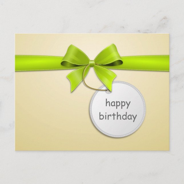 Karte Postkarte Schleife happy birthday Postcard (Front)