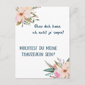 Karte - Willst du meine Trauzeugin sein Postcard